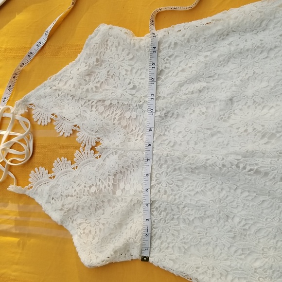 White Lace Halter Romper - Picture 10 of 11